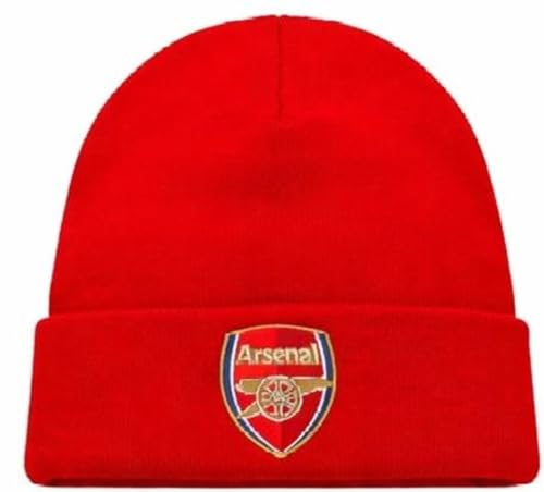 47 Arsenal Kids Turn Up Cuff Crest Knit Beanie, Red