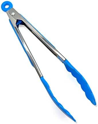 TIJAR® Kitchen Tongs, General Use Pull Ring Locking Tong, Cooking, BBQ, Salad, Serving Tongs, 23cm Nylon Tongs Multipurpose Baking Serving Buffet Tongs (23cm)