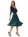 GRACE KARIN Women's Vintage A-line Pleated Flared Midi Chiffon Skirts Blackish Green L