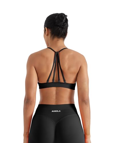 Image of AUROLA Mercury Workout Sports Bras Women Athletic Removable Padded Backless Strapy Minimal Crop Top