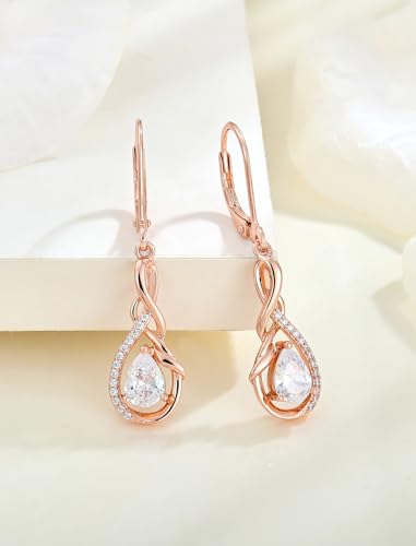 Starchenie Infinity Dangle Drop Earrings Sterling Silver Leverback Earrings Gemstones Twisted Jewelry4