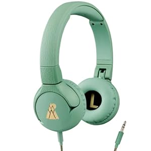 POGS bedrade koptelefoon kind | The Elephant | Opvouwbare on-ear-kinder koptelefoon v.a 3 jaar | Volumeregeling, microfoon, volumebegrenzing tot 85 dB | Muziek delen functie (groen)