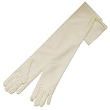 ZAZA BRIDAL 19.5' Long 4-Way Stretch Matte Satin Dress Gloves-Ivory