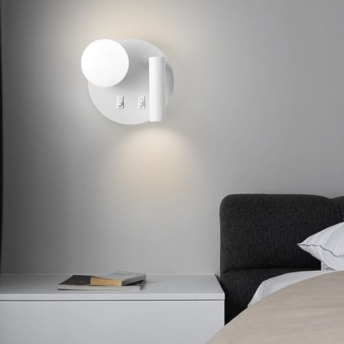 Foco lectura giratorio en aplique de pared con luz neutra derecha