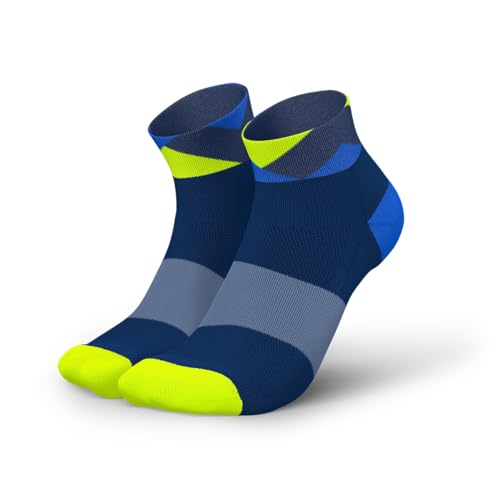 INCYLENCE Laufsocken kurz für Damen und Herren mit leichter Kompression,1 Paar (DE/NL/SE/PL, Numerisch, 43, 46, Regular, Regular, Peaks Navy Blue Canary)