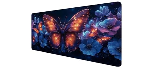 Tapis souris XXL étanche avec base caoutchouc antidérapante motif papillon