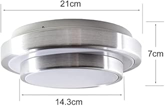 ZHMA 12W Flush Mount Ceiling Light,960LM,20 * 20 * 8cm,LED Ceiling Lamp,Brush Aluminum Ceiling Light,Modern Waterproof LED Panel Light,Warm White,Bright