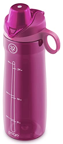 Pogo Bpa-Free Plastic Water Bottle With Chug Lid, Fuchsia, 18 Oz. #TOP4