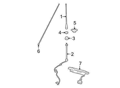 Antenne radio Jeep Grand Cherokee Commander Mopar AM FM de toit