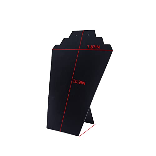 Coward 4Pcs/Set Black Necklace Earring Jewelry Set Display Stand, Foldable Black Velvet Necklace Bust Easel Chain Necklace Holder Organizer Rack for Home or Store Show