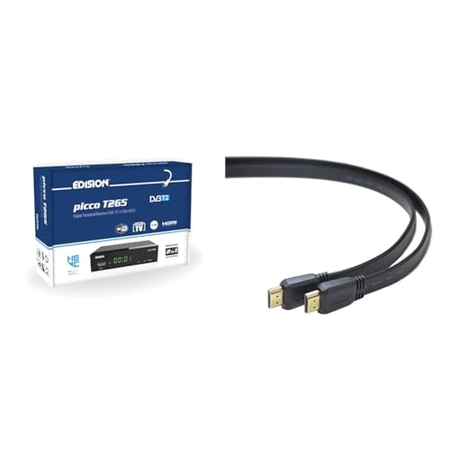 Actualiza tu televisión al receptor DVB-T2 EDISION Picco con WiFi y cable HDMI 4K plano