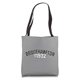 Bridgehampton 11932 The Hamptons LI Long Island NY New York South Fork Vintage Retro Design 16” x 16” bag with two 14” long and 1” wide black cotton webbing strap handles. Made of a lightweight, spun polyester canvas-like fabric. All seams and stress...