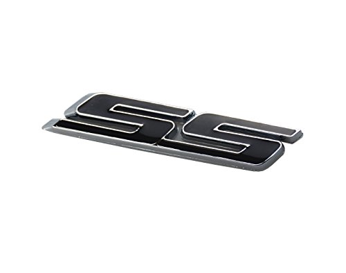 Image of Aimoll 2pcs SS Emblems ABS Sticker 3D Logo for Impala Cobalt Camaro 2010 2011 2012 2013 2014 2015 2016 2017. (Chrome Black)