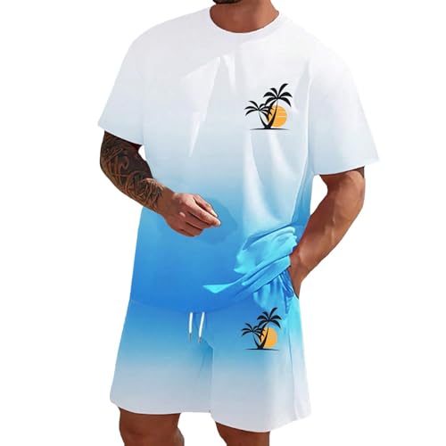 Jogging homme ensemble ete avec motif imprime tendance et extensible