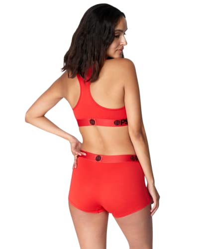Psd Women's Modal Solids Sports Bra, Red, M #TOP2