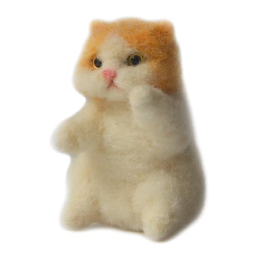 Feltsky British Shorthair Needle Felting Kit for Beginners Easy Steps to Make with Everything, Christmas for Mom, Grandma, Kids