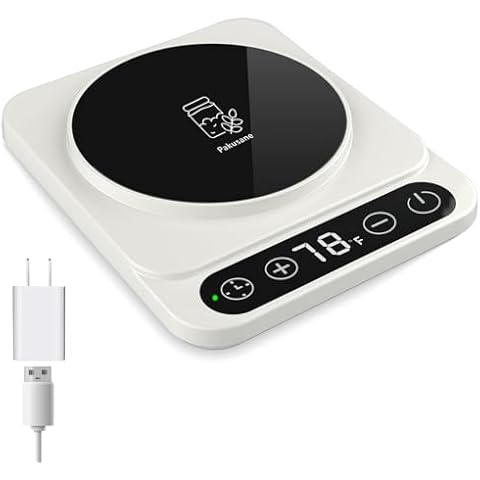 Pakusane Sourdough Starter Warmer 2.0 with USB Adapter for Kitchen, Precise 1°F Thermostat Control (70-100°F), Auto Warming On/Off, 12-Hour Timer, Game Changer for Home Baking USB Plug Cover