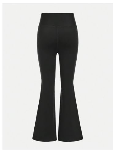 Floerns Girl's Elastic High Waisted Flare Leg Trousers Athletic Track Pants2