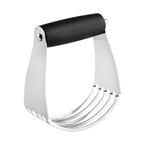 Wellrun Stainless Steel Dough Blender & Pastry Cutter - Comfortable Baking Tool for Pies, Kneading, and More - Dishwasher Safe