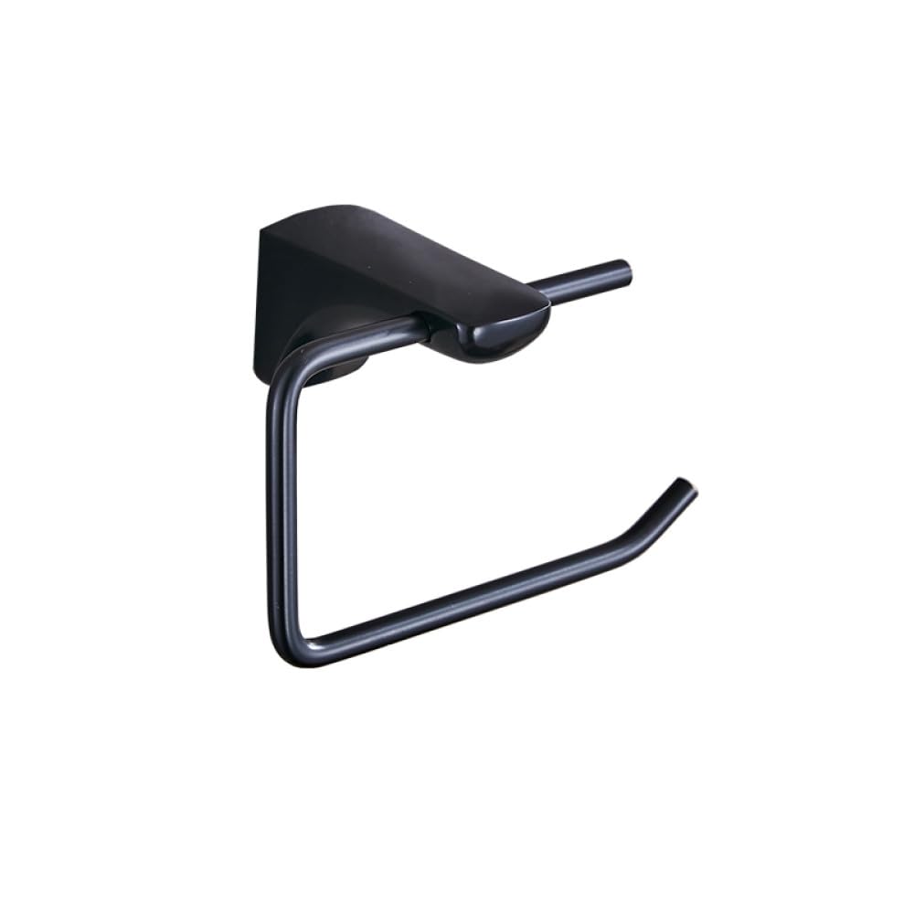 Juego de Hardware de baño Negro Toelel de Toallas Negras Barra del Estante Soporte de Papel Soporte para Cepillo de Dientes Accesorios de baño platosos, Gancho de Papel