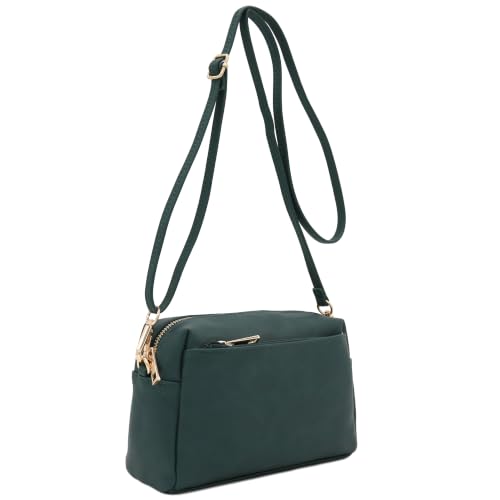 Image of FashionPuzzle Triple Zip Small Crossbody Bag