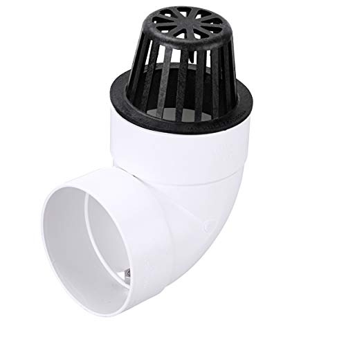 NDS 78A* 4-Inch Round Atrium Drain Grate Cover for 4-Inch Sewer and Drain Pipe Fittings, for Small Lawns, Landscaping and Patios, Black