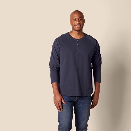 Amazon Essentials Men's Regular-Fit Long-Sleeved Henley Shirt (Available in Big and Tall)