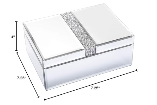 Timetrace Large Diamante Glass Jewelry Box Jewelry Organizer Storage Decorative Box Organizer For Women Girls Luxurious Gift thumb #9
