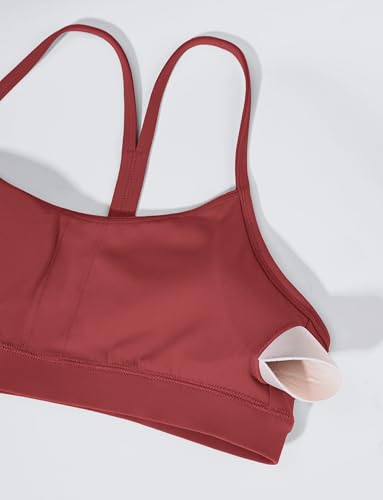 Image of BAYDI Clouduxi Y Back Sports Bra for Women - Padded Racerback Spaghetti Strap Low Impact Workout Yoga Bra, A-C Cups