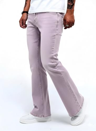Image of Ben Martin Men's Bell Bottom Jeans || Bootcut Denim Pants || Wide Leg Flared Jeans for Men || High Waist Stretchable Retro Fit || Cotton Jeans for College Casual (1)