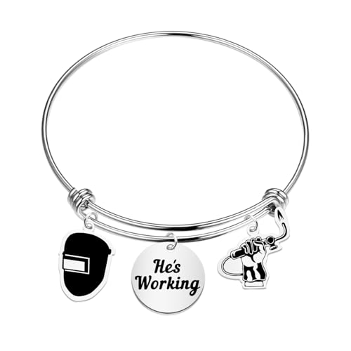 FAADBUK Welder Appreciation Gift Iron Worker Safety Gift Welder Charm Bracelet for Wife Girlfriend...