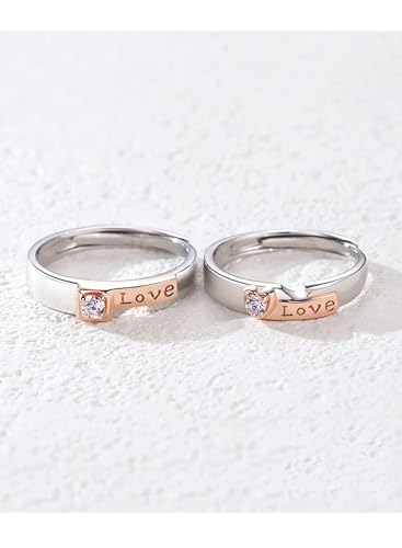 Bague réglable alliance gravure couple argent le cadeau idéal