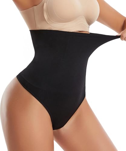 Dulchany Thong Shapewear Tummy Control Underwear For Women High Waisted Seamless Body Shaper Panties