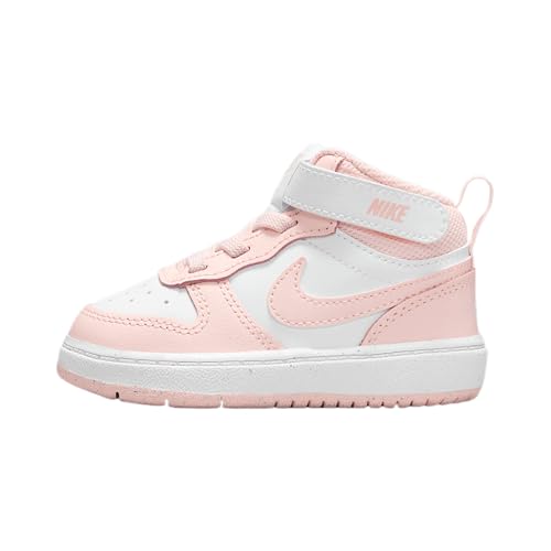 Nike Court Borough Mid 2 Baby/Toddler Shoes (CD7784-122, White/Echo Pink)