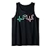 Cute Heartbeat Cat Lover Design Funny Feline Silhouette Tee Tank Top