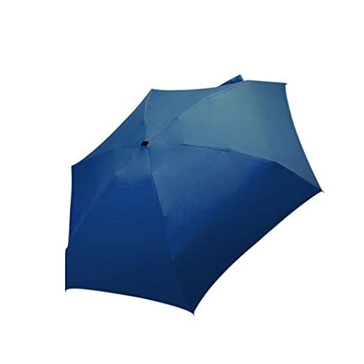 jieGorge Flat Lightweight Umbrella Parasol Folding Sun Umbrella Mini Umbrella, Rain Gear for Easter Day (Navy)