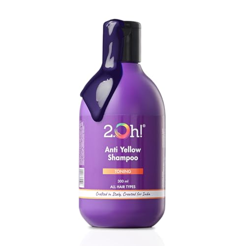2.Oh! Italian Anti Yellow Shampoo | Purple Shampoo for Grey, Coloured, Blonde, Highlighted Hair | Blue Shampoo for Grey Hair | Neutralising Toner | With Argan Oil to Prevent Frizz