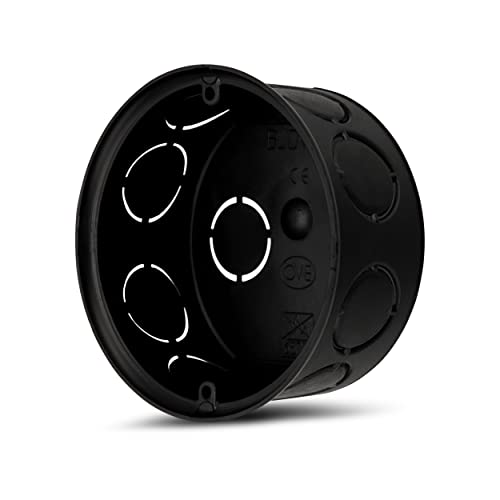 REV Abzweigdose, 25 Stück, Verteilerdose Ø 70 x 36 mm mit 8 Einführungen, schwarz