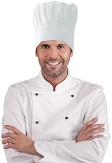 PalProt Unisex Chef's Hat Made of Poly Cotton Castro Hats with Adjustable Elastic Band Cooking Hood for Men, Women, CookingWhite