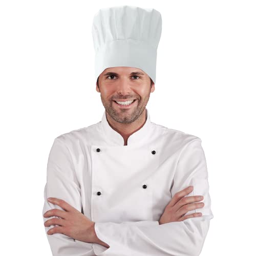 PalProt Unisex Kochmütze Baumwolle Küche Hotel Restaurant Gastro Hüte Einstellbar für Männer Frauen Kochen Weiß Cover
