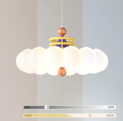 Lampe nuage suspendue moderne abat-jour multicolore pour ambiance douce - 3