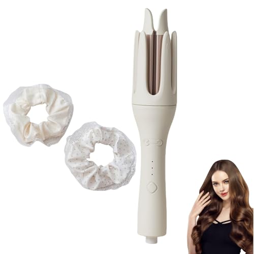 Ferro Arricciacapelli Automatico 32mm - Rotazione e Stop Automatico, Tecnologia a Ioni, Bigodini a Botte per Capelli Ricci