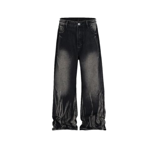 Men's Jeans Wash Baggy Vintage Straight Denim Trousers