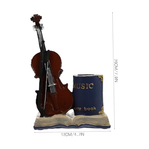 Porte-stylo violon en résine rétro pour bureau