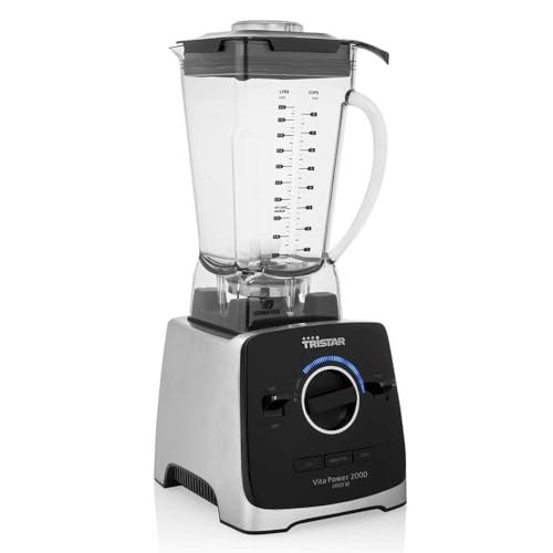 Tristar BL-4473 - Batidora de vaso VitaPower - Vaso de Tritan sin BPA con capacidad de 2 L - 2000 W, Negro