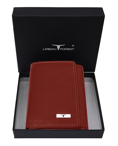 Image of URBAN FOREST Travis Red Leather Wallet for Men