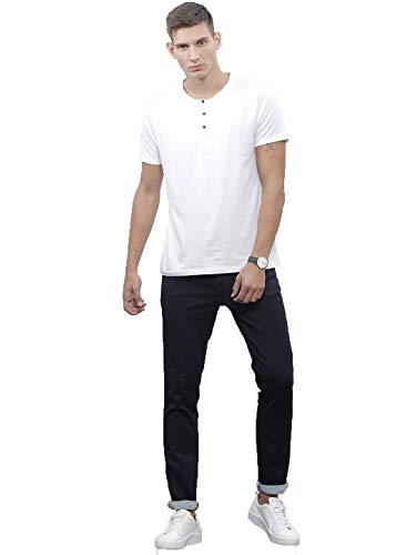 Image of LAZYCHUNKS Henley Neck Men's Cotton Half Plain Sleeves Slim Fit T-Shirt | Round Neck Men's Tshirt | Solid Colors | Summer Wear | - Multicolor