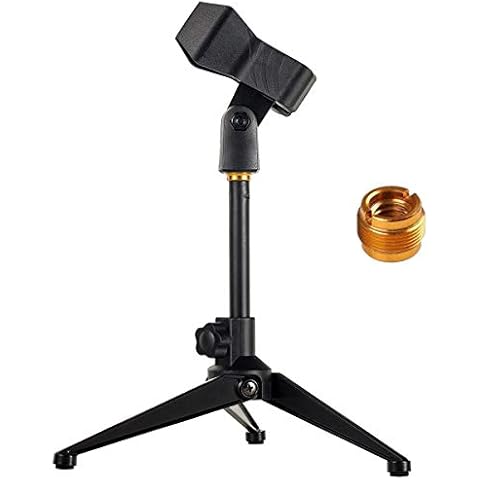 Universal Desktop Microphone Stand Adjustable MIC Tabletop Stand with Spring-Loaded Microphone Clip Such as Sm57 Sm58 Sm86 Sm87 Cover