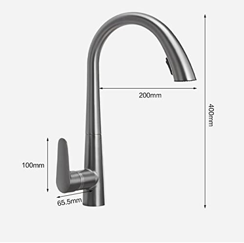 Robinet de cuisine monotrou noir avec mitigeur d'eau chaude - 7