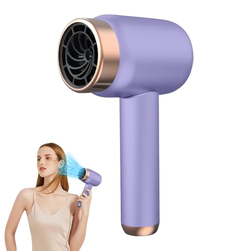 Secador de Pelo Sin Cable, 1000W Secador Pelo Ionico Silenciosos con 2 Ajustes de Temperatura Secador de Viaje con Calentamiento Rápido y Temperatura Constante Secador Pelo Iónico para Viaje (Morado)